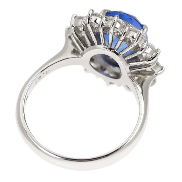 Pt900 サファイア ダイヤモンド リング 4.61ct D1.91ct