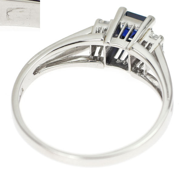 セイコー Pt900 サファイア ダイヤモンド リング 0.41ct 陽刻ヴィンテージ 昭和風レトロ