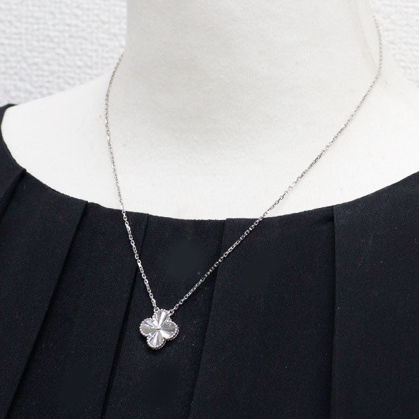 ヴァンクリーフ＆アーペル K18WG ペンダントネックレス アルハンブラギョシェ 《セルビー銀座店》【中古】