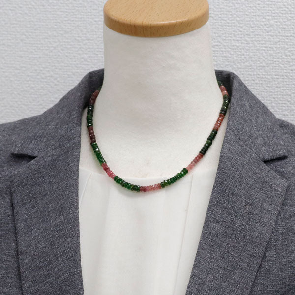 新品 K18WG ピンク/クロム トルマリン ネックレス 96.00ct