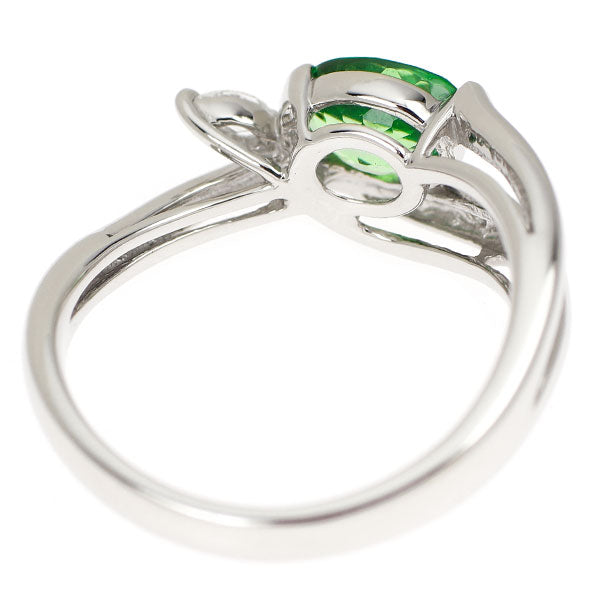 Pt900 グロッシュラーライトガーネット ダイヤモンド リング 1.110ct D0.10ct
