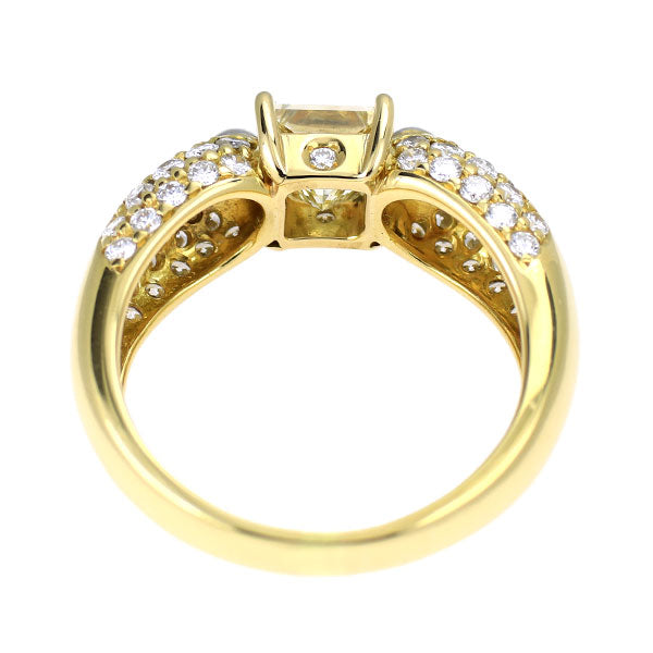 K18/Pt900 プリンセスカット ダイヤモンド リング 1.012ct VLY VS1 D1.00ct