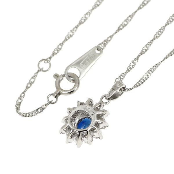 Pt900/ Pt850 サファイア ダイヤモンド ペンダントネックレス 0.25ct D0.30ct