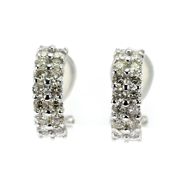 K18WG/K14WG ダイヤモンド イヤリング 2.00ct