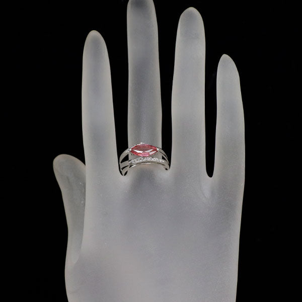 K18WG ピンクスピネル ダイヤモンド リング 1.46ct D0.11ct