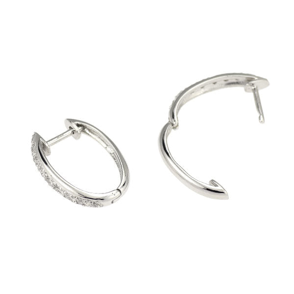 K18WG ダイヤモンド フープ ピアス 0.20ct — セルビーオンラインストア 