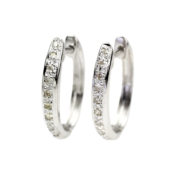K18WG ダイヤモンド フープ ピアス 0.20ct