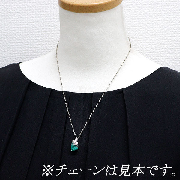 K18WG エメラルド ルビー ダイヤモンド ペンダントトップ R0.01ct D0.13ct