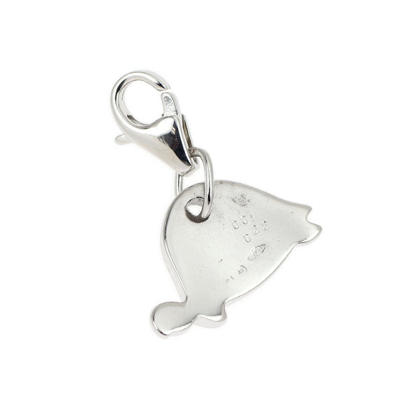 希少 K18WG 天然ピンク/カラーレス ダイヤモンド チャーム 0.01ct D0.22ct 亀 パヴェ