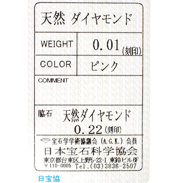 希少 K18WG 天然ピンク/カラーレス ダイヤモンド チャーム 0.01ct D0.22ct 亀 パヴェ