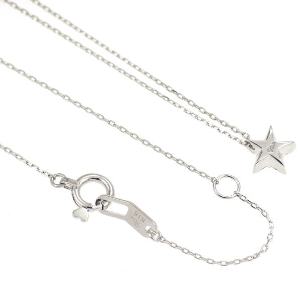 スタージュエリー K18WG ダイヤモンド ペンダントネックレス 0.07ct スター