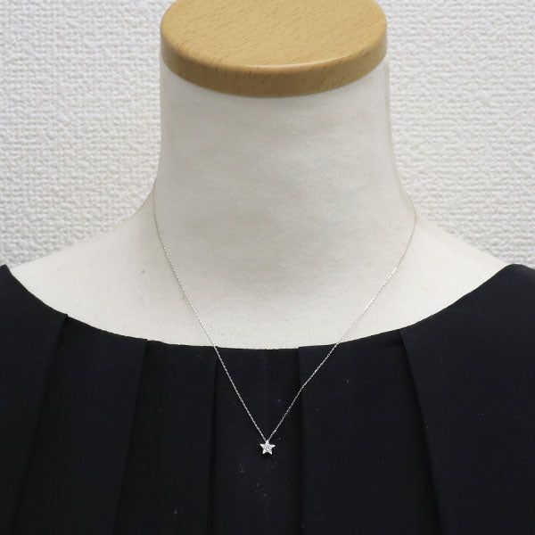 スタージュエリー K18WG ダイヤモンド ペンダントネックレス 0.07ct スター