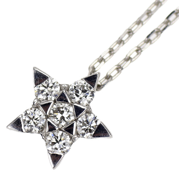 スタージュエリー K18WG ダイヤモンド ペンダントネックレス 0.07ct スター