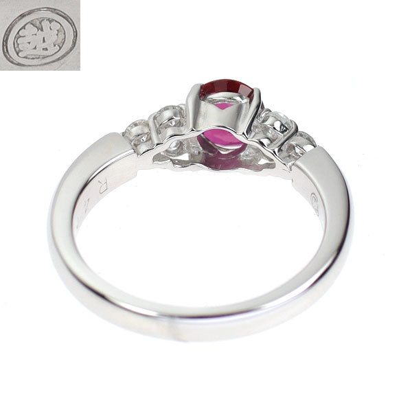 三越 Pt900 ルビー ダイヤモンド リング 0.40ct D0.20ct