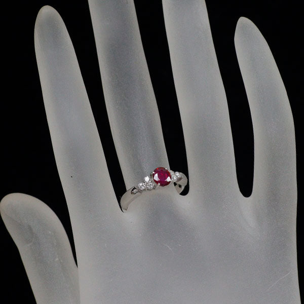 三越 Pt900 ルビー ダイヤモンド リング 0.40ct D0.20ct