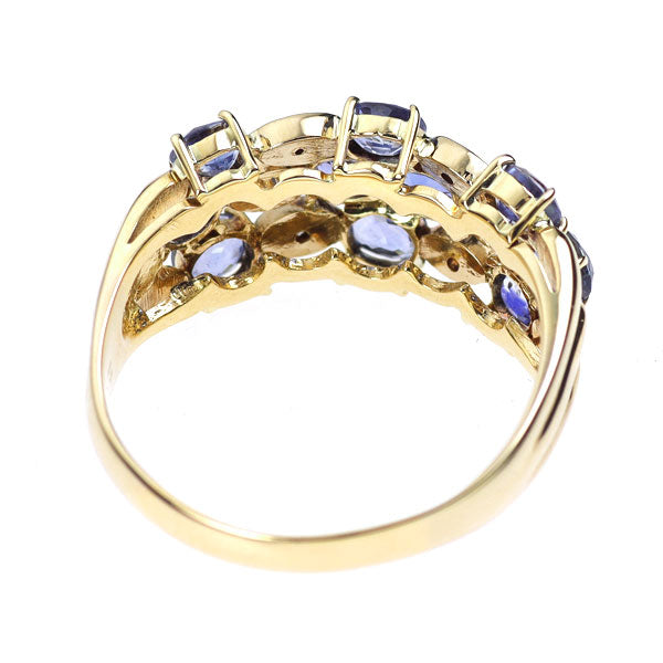 K18YG サファイア ダイヤモンド リング 2.71ct D0.12ct