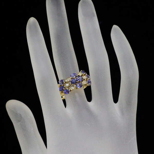 K18YG サファイア ダイヤモンド リング 2.71ct D0.12ct