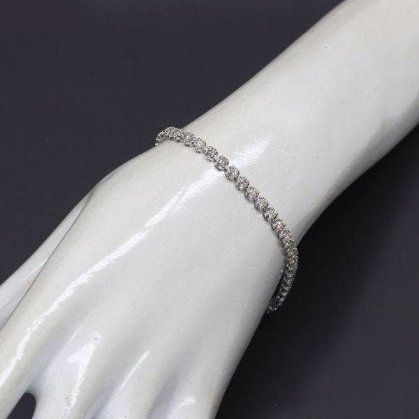 K18WG ダイヤモンド テニス ブレスレット 3.00ct