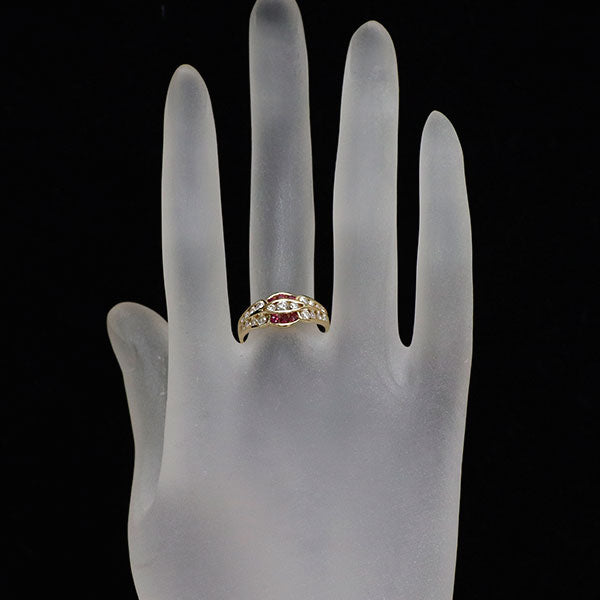 K18YG ルビー ダイヤモンド リング 0.27ct D0.61ct