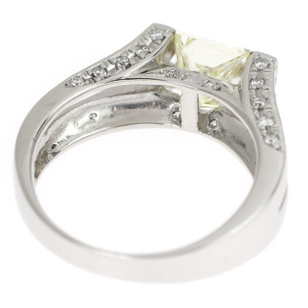 Pt900 プリンセスカット ダイヤモンド リング 1.505ct D0.31ct