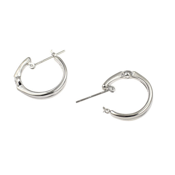 K18WG/Pt900 ダイヤモンド ピアス 0.30ct　フープ