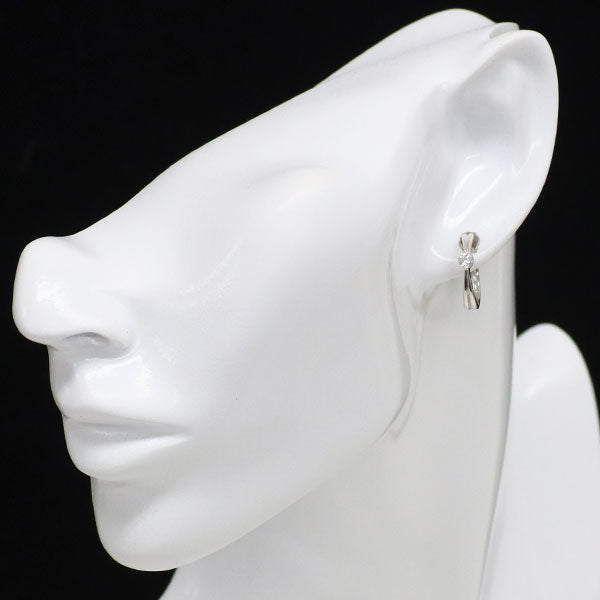 K18WG/Pt900 ダイヤモンド ピアス 0.30ct　フープ