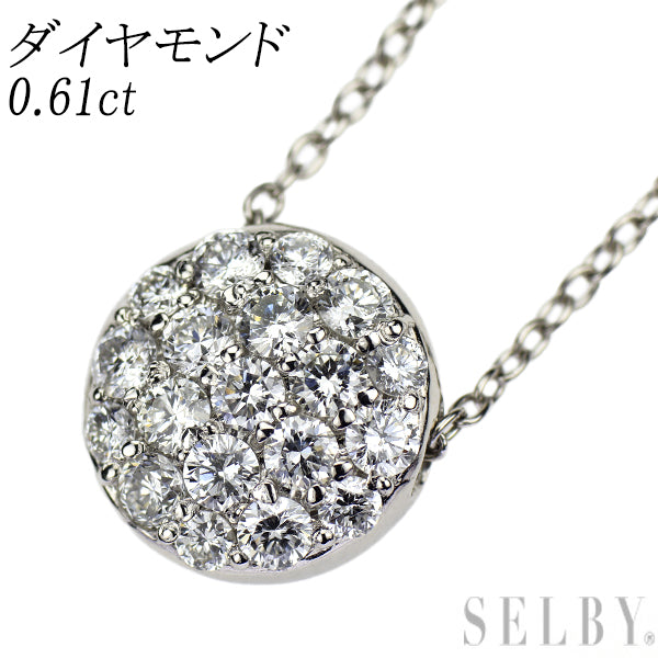 Pt900/ Pt850 ダイヤモンド ペンダントネックレス 0.61ct パヴェ