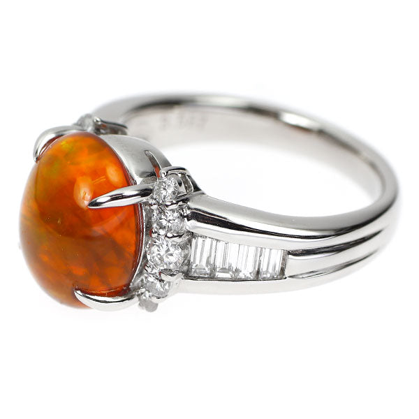 Pt900 ファイアオパール ダイヤモンド リング 3.587ct D0.76ct