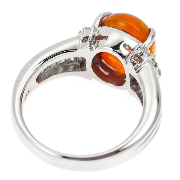 Pt900 ファイアオパール ダイヤモンド リング 3.587ct D0.76ct