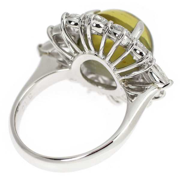 Pt900 クリソベリルキャッツアイ ダイヤモンド リング 13.10ct D3.18ct
