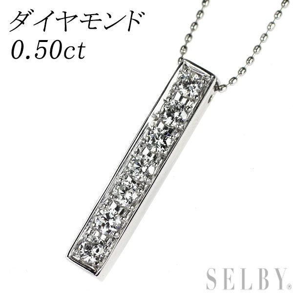 Pt900/ Pt850 ダイヤモンド ペンダントネックレス 0.50ct
