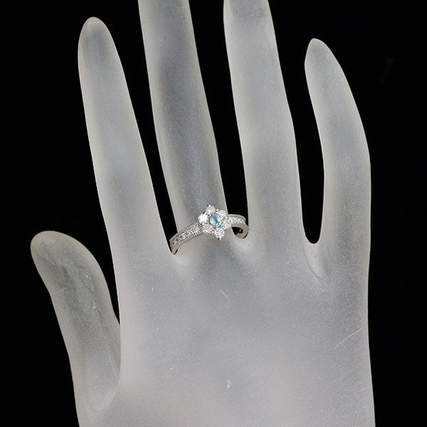 希少 Pt900 パライバ トルマリン ダイヤモンド リング 0.089ct D0.52ct