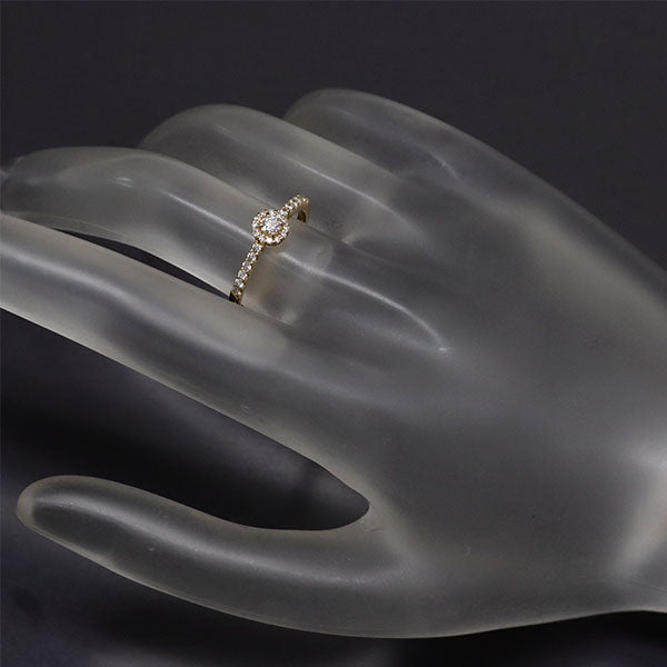 ヴァンドーム青山 K18YG ダイヤモンド リング 0.084ct D0.13ct