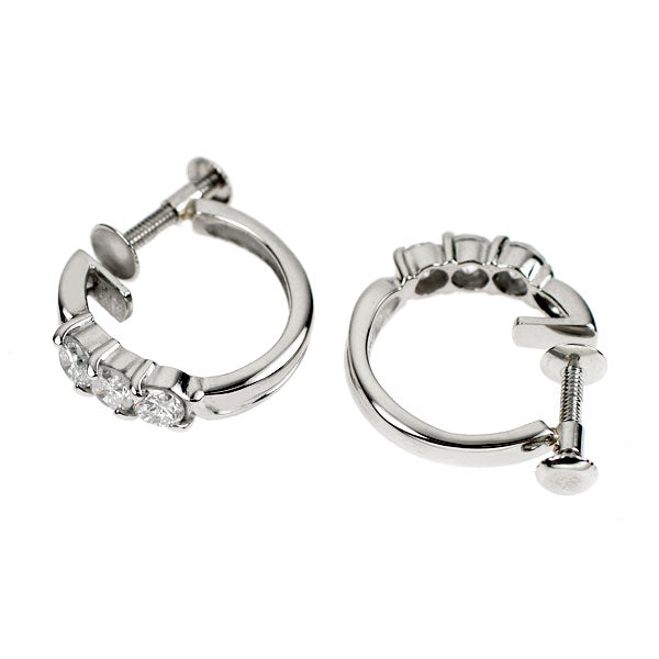 Pt900 ダイヤモンド フープ イヤリング 0.70ct