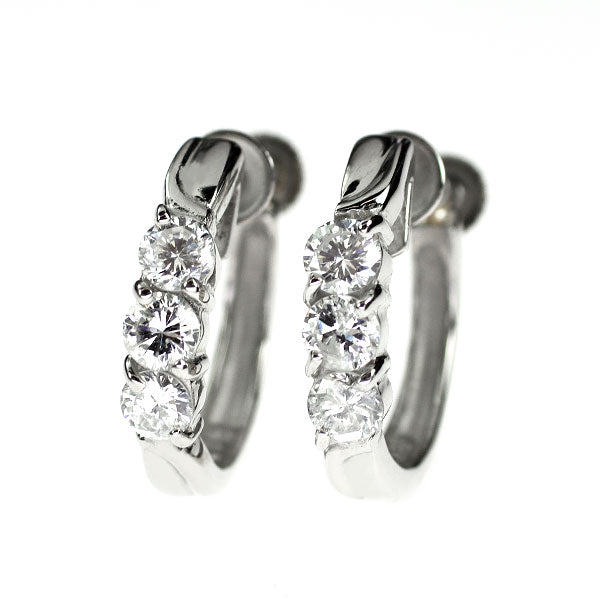 Pt900 ダイヤモンド フープ イヤリング 0.70ct