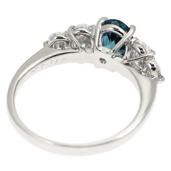 Pt900 グリーン トルマリン ダイヤモンド リング 0.77ct 0.84ct