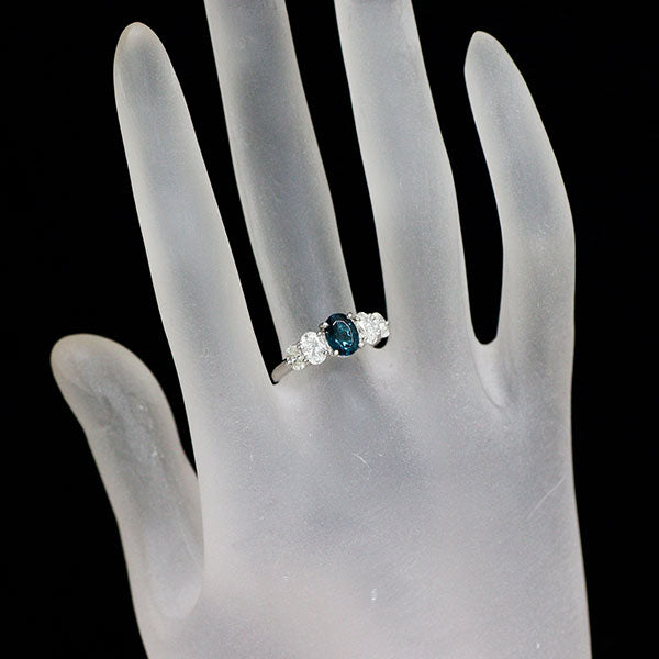 Pt900 グリーン トルマリン ダイヤモンド リング 0.77ct 0.84ct