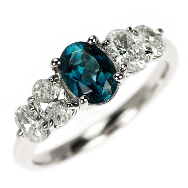 値下げ グリーントルマリンプラチナリング 第343回抽選販売＞ブルーグリーントルマリン 3.4ct ダイヤモンド 0.4ct