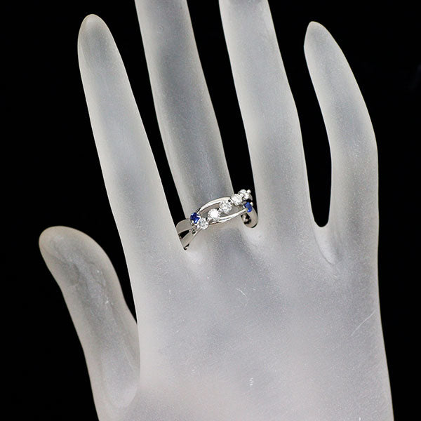 Pt900 サファイア ダイヤモンド リング 0.17ct D0.45ct