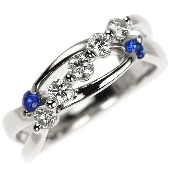 Pt900 サファイア ダイヤモンド リング 0.17ct D0.45ct