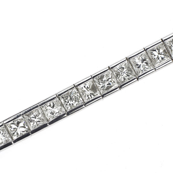 K18WG プリンセスカット ダイヤモンド テニス ブレスレット 7.00ct