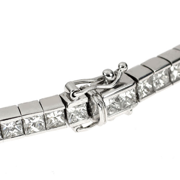 K18WG プリンセスカット ダイヤモンド テニス ブレスレット 7.00ct