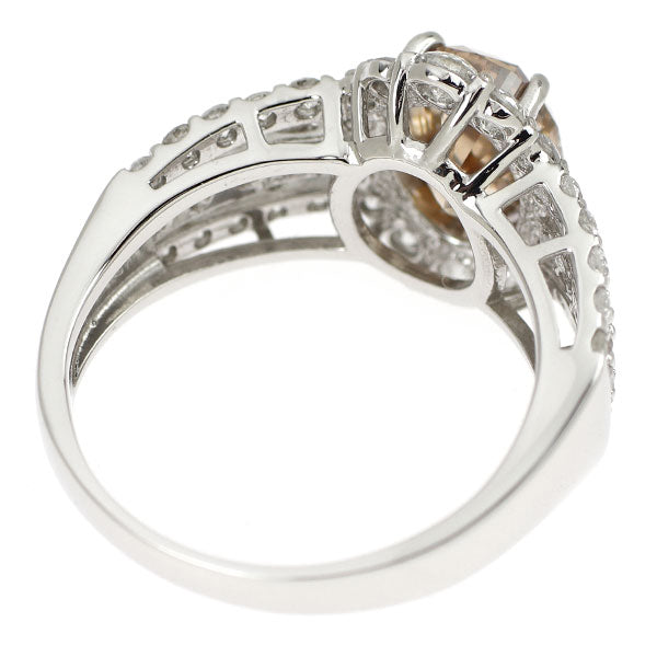 Pt900 オーバル ダイヤモンド リング 2.031ct FB SI2 D0.96ct