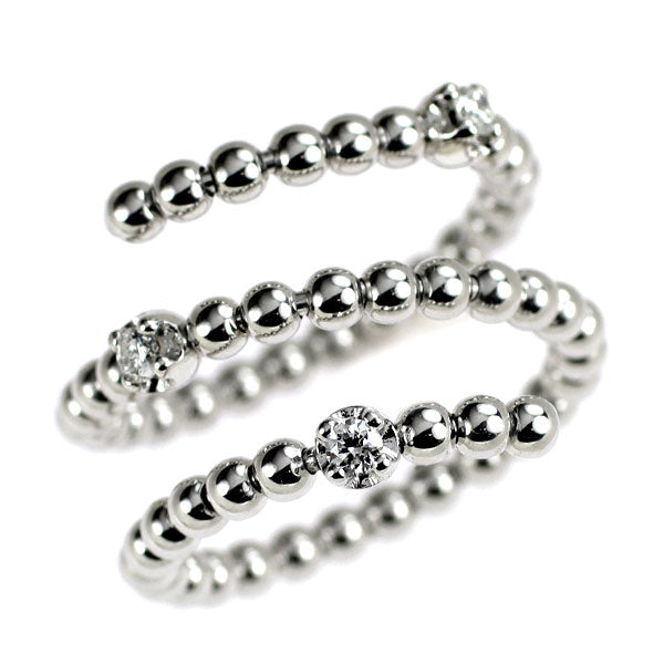 K18WG ダイヤモンド リング 0.15ct 形状記憶