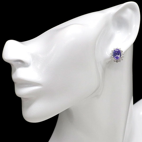 Pt950/Pt900 タンザナイト ダイヤモンド ピアス 5.46ct D1.261ct