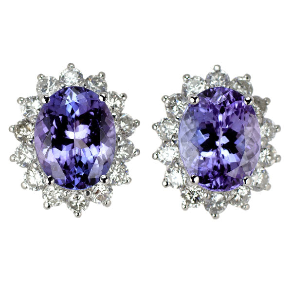 Pt950/Pt900 タンザナイト ダイヤモンド ピアス 5.46ct D1.261ct