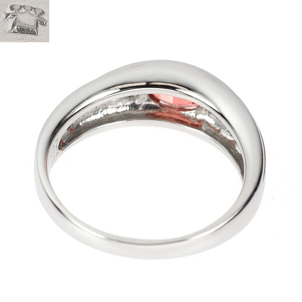 京セラ/ムーンジュエリー Pt950 再結晶パパラチア サファイア ダイヤモンド リング 0.97ct D0.12ct