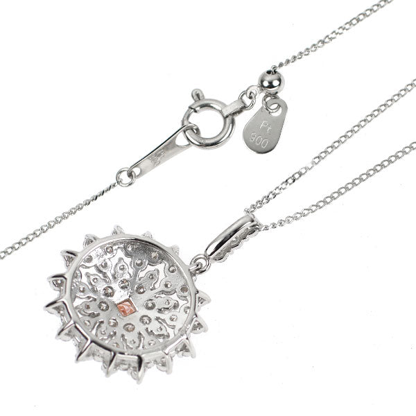 希少 Pt950/ Pt900 天然ピンク ダイヤモンド ペンダントネックレス 0.108ct FP I1 D0.80ct