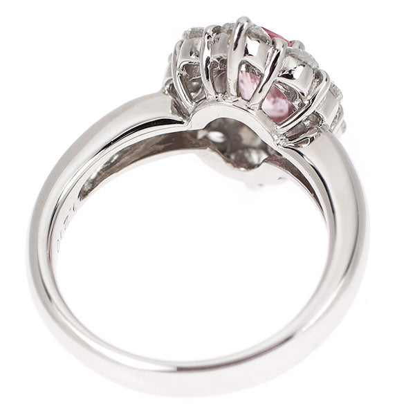 Pt900 パパラチア サファイア ダイヤモンド リング 1.210ct D1.00ct