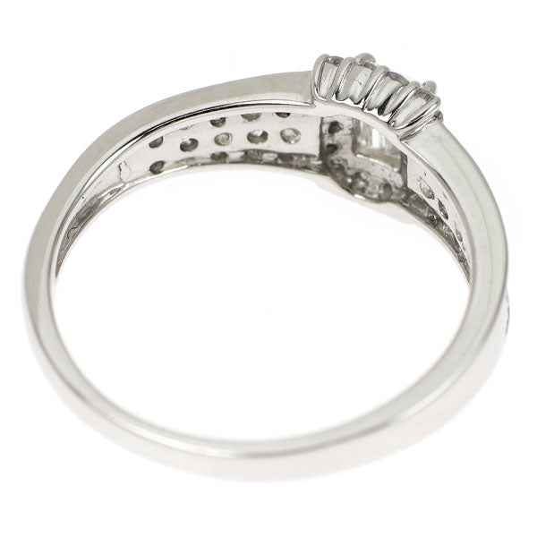 Pt900 エメラルドカット ダイヤモンド リング 0.278ct D0.24ct